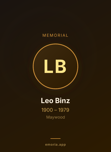 Memorial portrait of Leo Binz