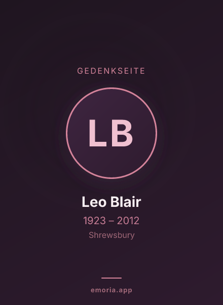 Gedenkportrait von Leo Blair