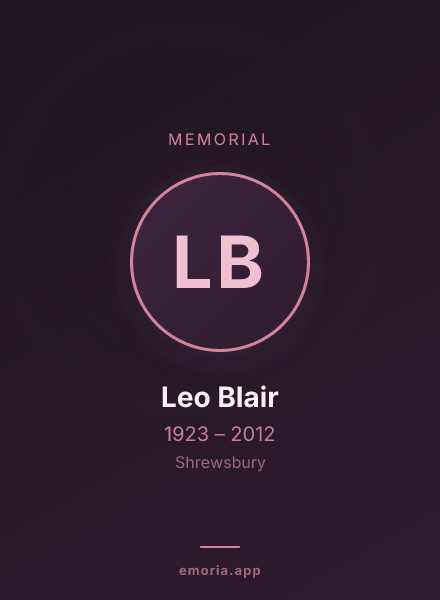 Memorial portrait of Leo Blair