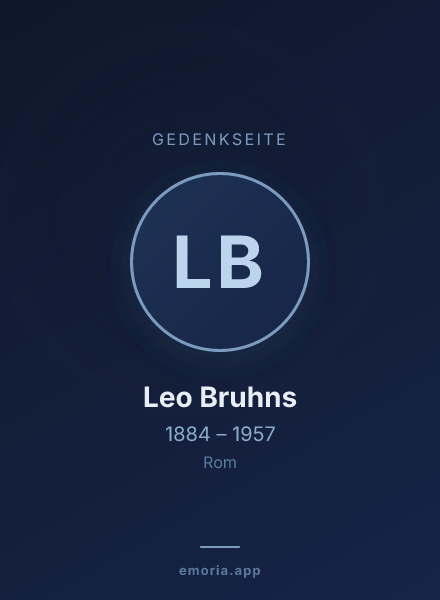 Gedenkportrait von Leo Bruhns
