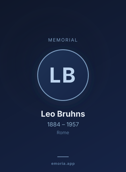 Memorial portrait of Leo Bruhns