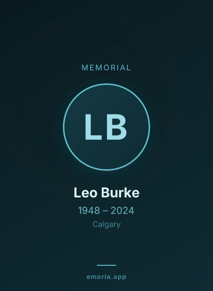 Memorial portrait of Leo Burke