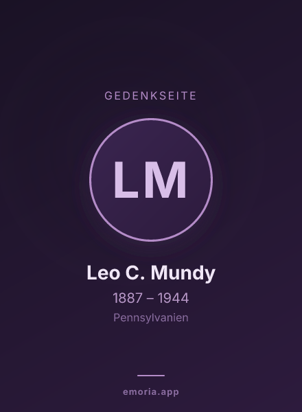 Gedenkportrait von Leo C. Mundy