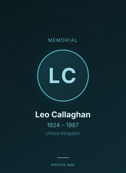 Memorial portrait of Leo Callaghan