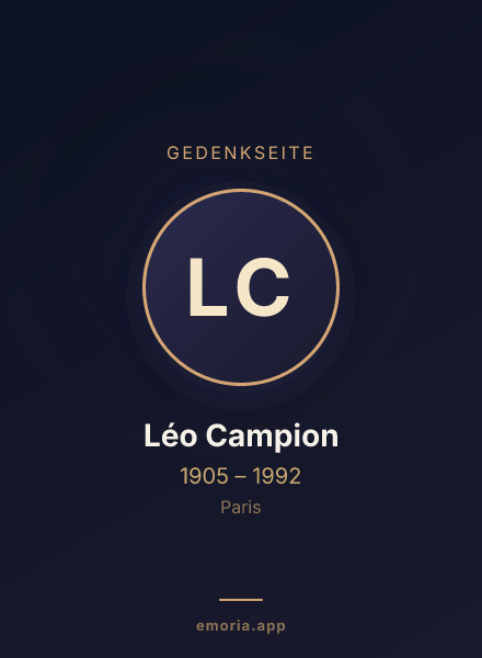 Gedenkportrait von Léo Campion