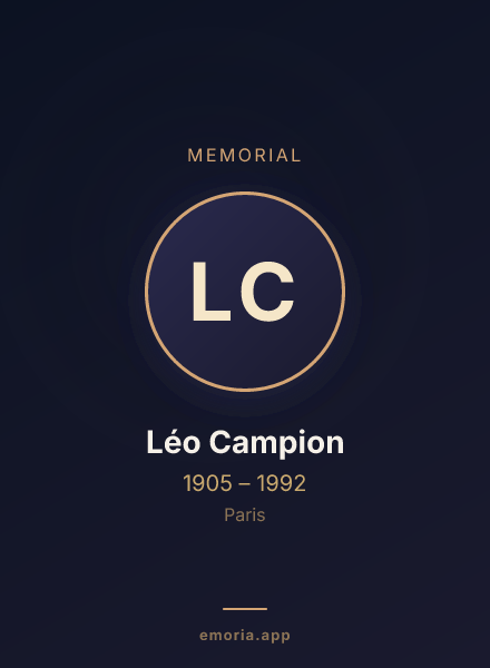 Memorial portrait of Léo Campion
