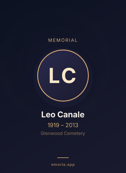 Memorial portrait of Leo Canale