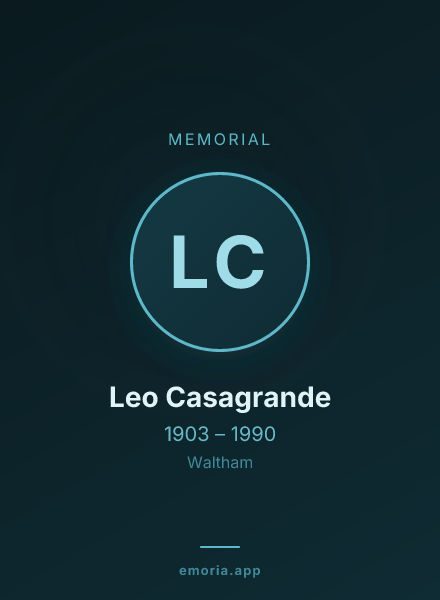 Memorial portrait of Leo Casagrande