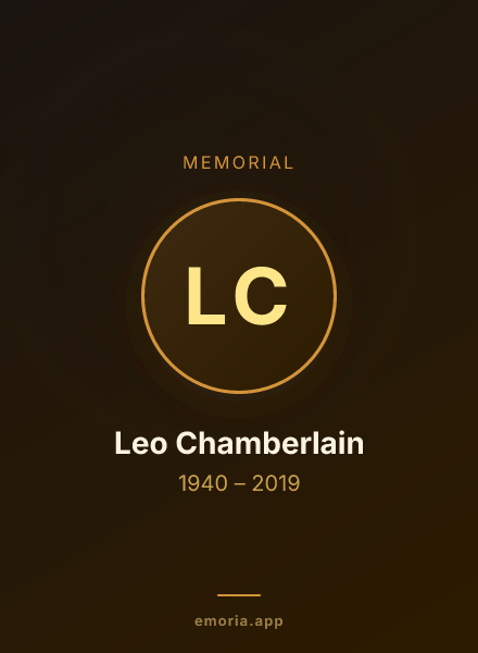 Memorial portrait of Leo Chamberlain