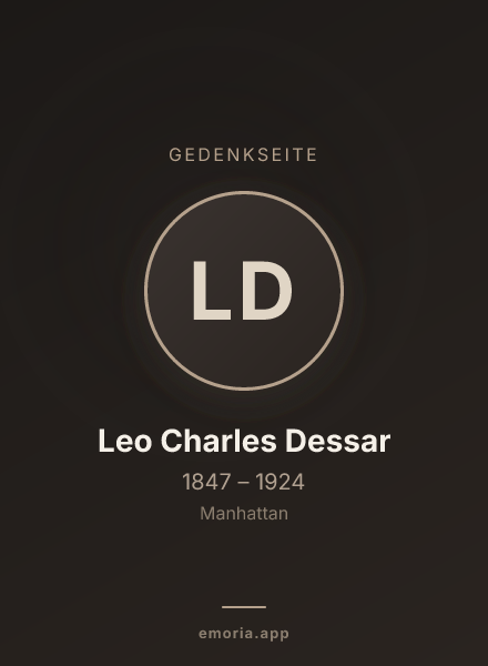 Gedenkportrait von Leo Charles Dessar