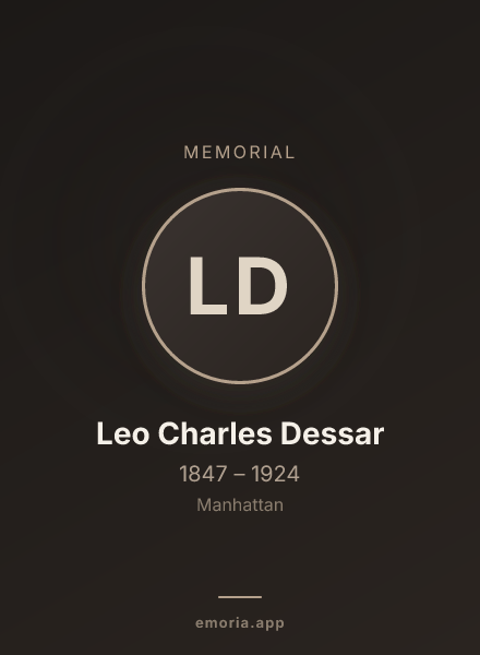 Memorial portrait of Leo Charles Dessar