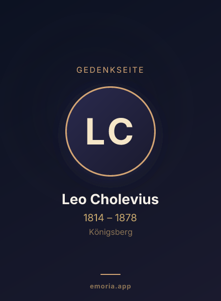 Gedenkportrait von Leo Cholevius