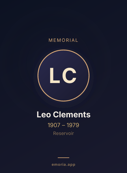 Memorial portrait of Leo Clements