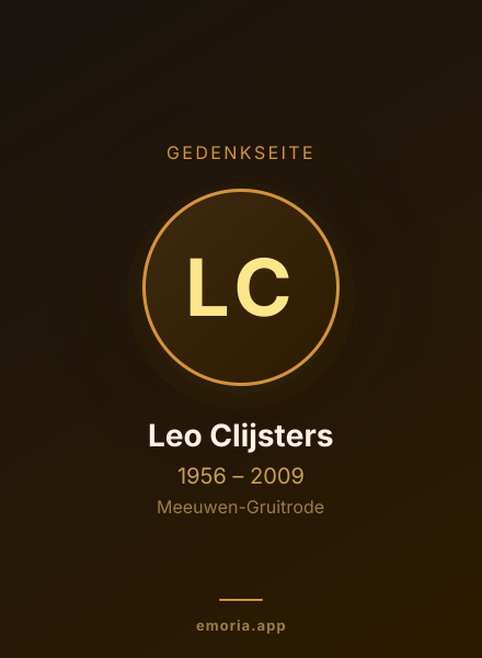 Gedenkportrait von Leo Clijsters