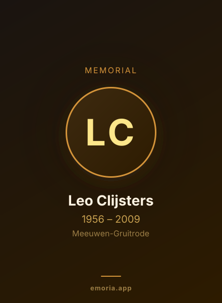 Memorial portrait of Leo Clijsters