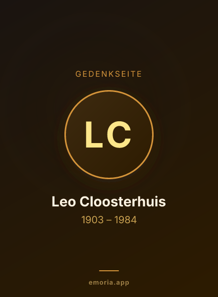 Gedenkportrait von Leo Cloosterhuis