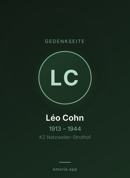 Gedenkportrait von Léo Cohn