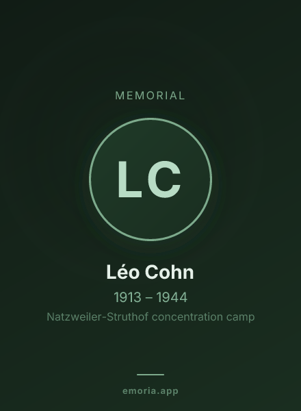 Memorial portrait of Léo Cohn