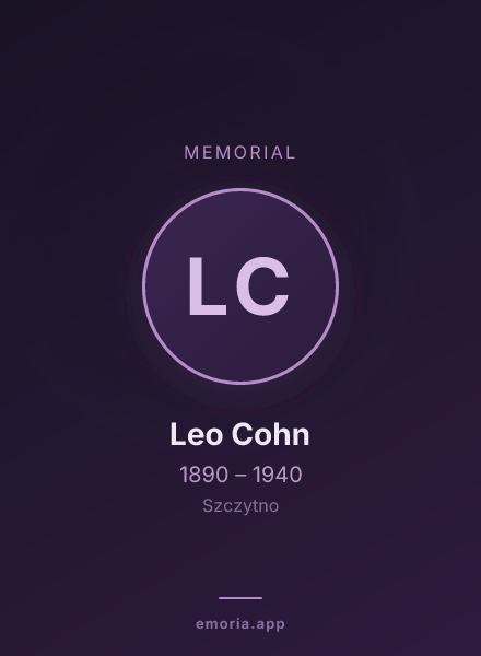 Memorial portrait of Leo Cohn