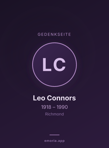 Gedenkportrait von Leo Connors