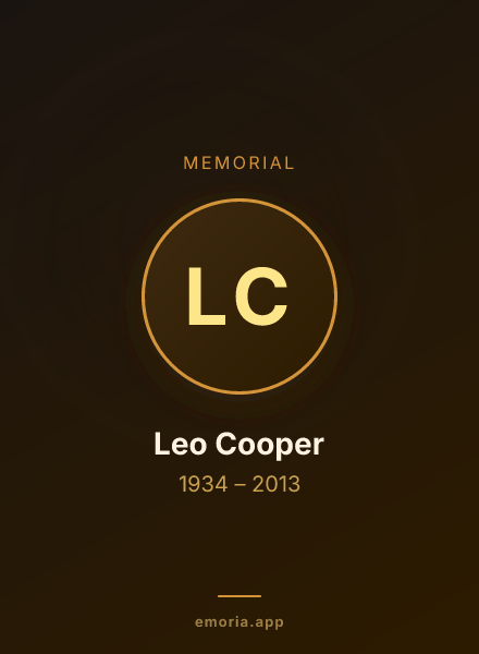 Memorial portrait of Leo Cooper
