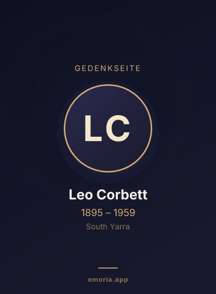 Gedenkportrait von Leo Corbett