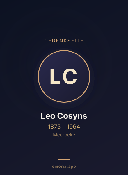 Gedenkportrait von Leo Cosyns