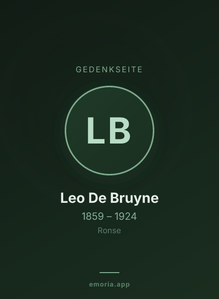 Gedenkportrait von Leo De Bruyne