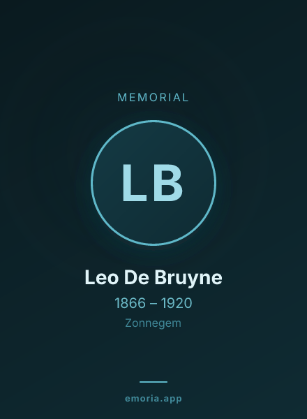 Memorial portrait of Leo De Bruyne