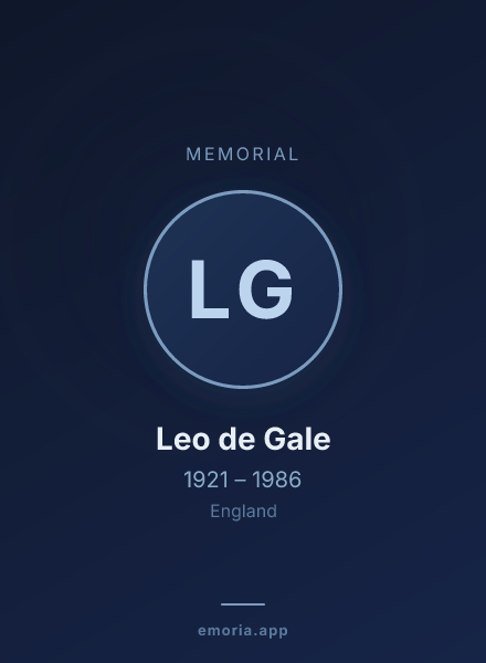 Memorial portrait of Leo de Gale