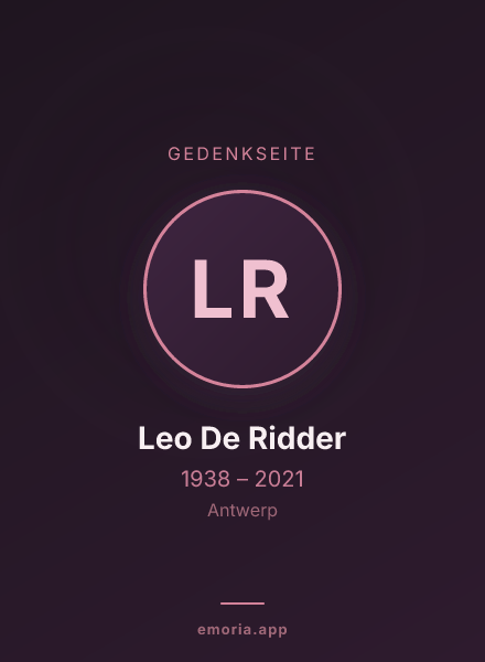 Gedenkportrait von Leo De Ridder