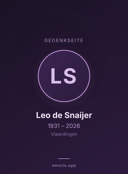 Gedenkportrait von Leo de Snaijer
