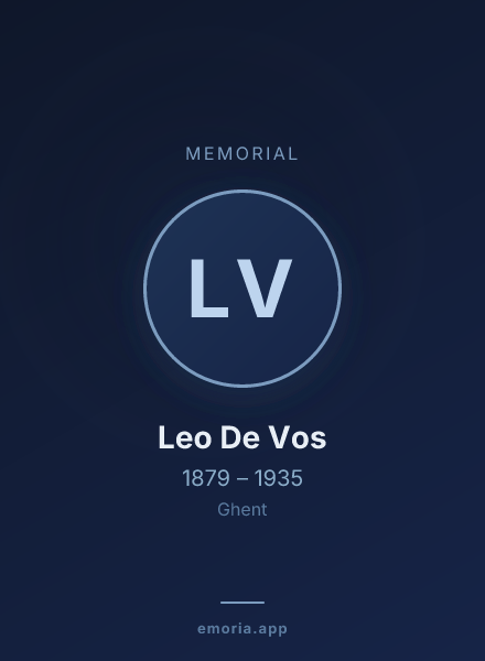 Memorial portrait of Leo De Vos