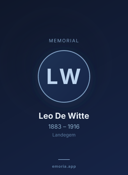 Memorial portrait of Leo De Witte