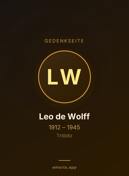 Gedenkportrait von Leo de Wolff