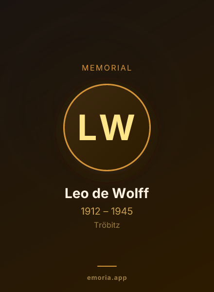 Memorial portrait of Leo de Wolff
