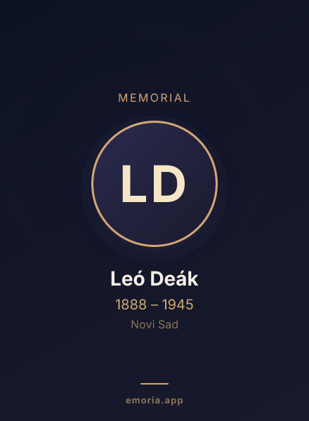 Memorial portrait of Leó Deák