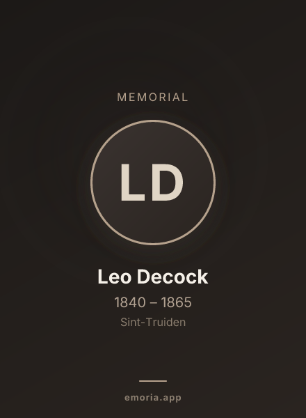 Memorial portrait of Leo Decock