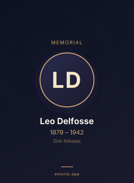Memorial portrait of Leo Delfosse