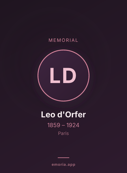 Memorial portrait of Leo d'Orfer