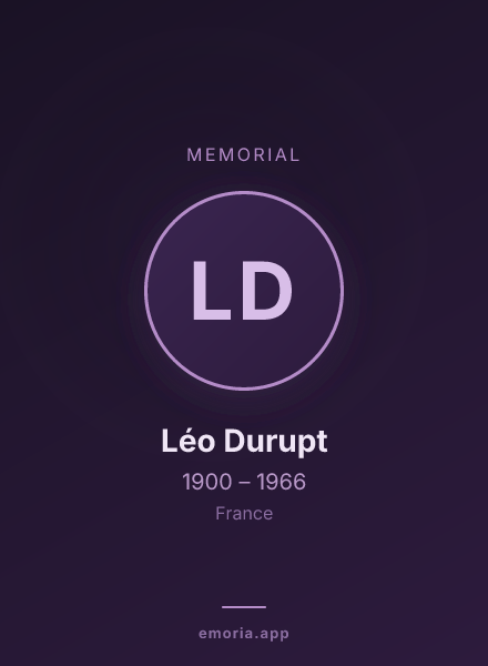 Memorial portrait of Léo Durupt