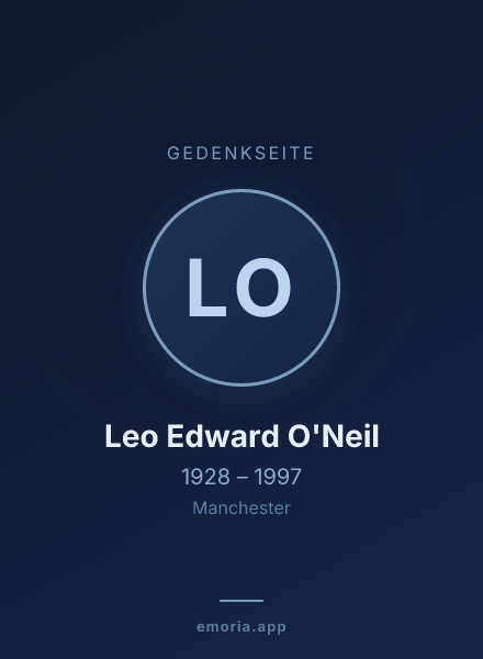 Gedenkportrait von Leo Edward O'Neil
