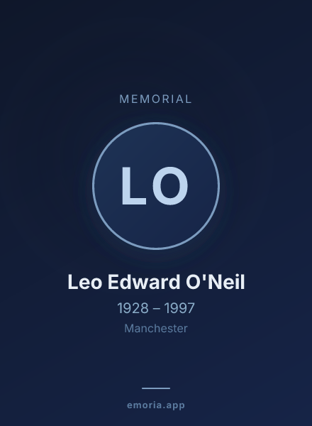 Memorial portrait of Leo Edward O'Neil