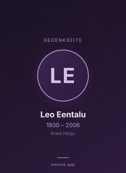 Gedenkportrait von Leo Eentalu