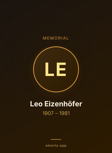 Memorial portrait of Leo Eizenhöfer