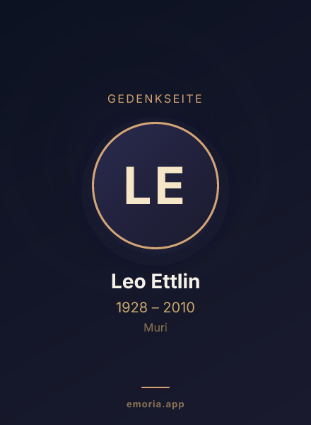 Gedenkportrait von Leo Ettlin