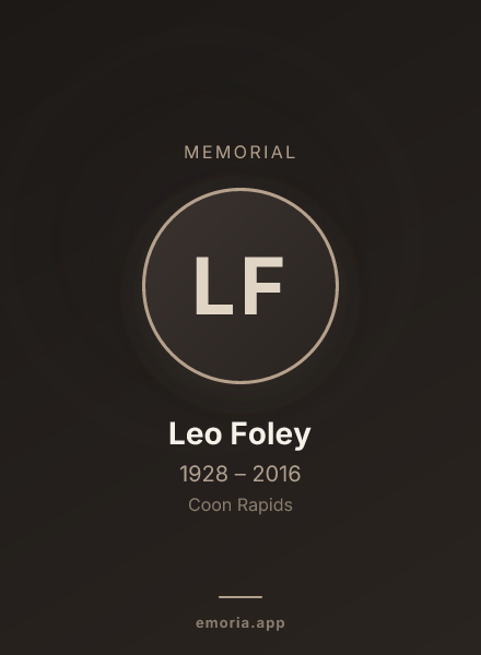 Memorial portrait of Leo Foley
