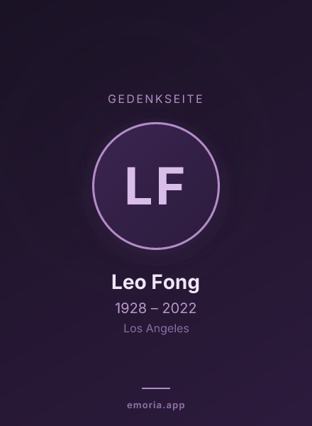 Gedenkportrait von Leo Fong