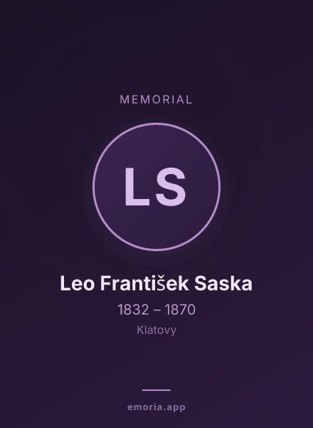 Memorial portrait of Leo František Saska