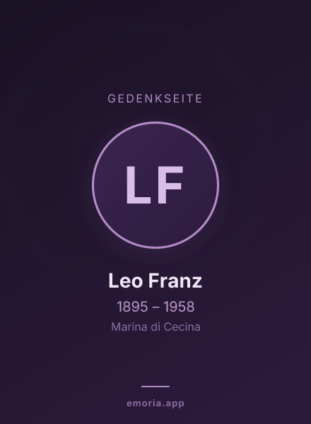 Gedenkportrait von Leo Franz